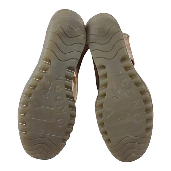 Fly London Yifa Leather Lace-up Wedge Sandals Metallic Taupe Good Cond - 39 - Picture 6 of 10